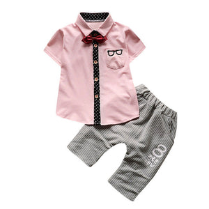 Gentle baby boy style Newborn baby set Toddler Baby Boy Glasses Tops Shirt Shorts Pants Tie Outfit Set Clothes drop shipping