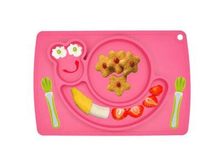 1pcs Sozzy Cute Silicone one-piece Eat Mat Plate Frame Side Dish Box Plates Dinnerware Food Bowl Baby Feeding Tableware