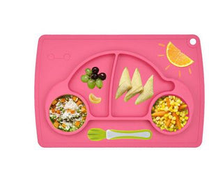 1pcs Sozzy Cute Silicone one-piece Eat Mat Plate Frame Side Dish Box Plates Dinnerware Food Bowl Baby Feeding Tableware