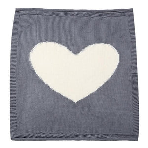 Baby Blanket Toddler Kids Cute Heart Shape Yarn Knitting Blanket Soft Bedding Quilt Newborn Swaddling Wrap 78 X 100cm