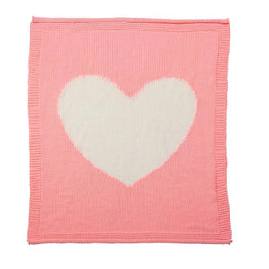 Baby Blanket Toddler Kids Cute Heart Shape Yarn Knitting Blanket Soft Bedding Quilt Newborn Swaddling Wrap 78 X 100cm