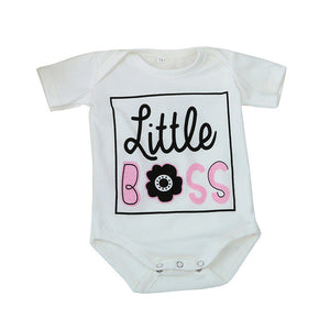 Baby Boys Tiny Cotton Rompers Girls Romper Infant Summer Shorts Sleeve Jumpsuit Letter BOSS Print 2017 New Toddlers Clothes