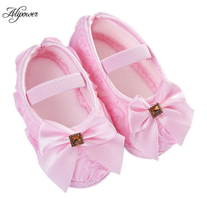 Baby Shoes Girls Ribons Bowknot Infant Soft Sole Walking Shoes Baby First Walker Toddler Shoes