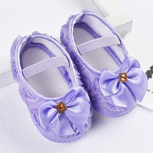 Baby Shoes Girls Ribons Bowknot Infant Soft Sole Walking Shoes Baby First Walker Toddler Shoes