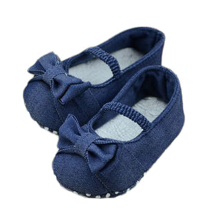 Wholesale Baby Girls Shoes Spring Anti-slip Indoor Shoes Sneakers Newborn Branded Toddler First Walkers Denim Prewalker Shoes