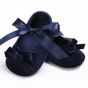 Baby Toddler Girls Crib Shoes Princess first walkers bowknot Soft Prewalker Soft Sole Anti-Slip Shoes