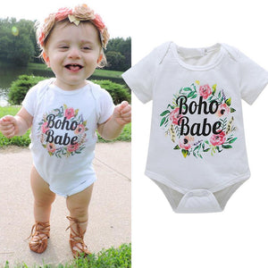 2017 newest Todders Infant Baby Girl Boy Jumpsuit Short Sleeve Romper Cute Baby Floral Print Playsuit Outfits Clothes