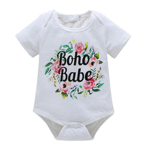 2017 newest Todders Infant Baby Girl Boy Jumpsuit Short Sleeve Romper Cute Baby Floral Print Playsuit Outfits Clothes