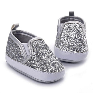 Newborn Girls Boys Crib Shoes Soft Sole Anti-slip Baby Sneakers Sequins Shoes