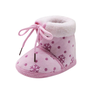 2017 Winter Baby Shoes Toddler Newborn Christmas Baby Snow Print Soft Sole Boots Prewalker Warm Shoes Kids Boots