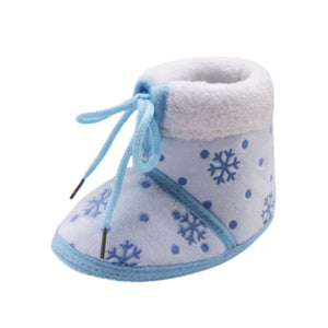 2017 Winter Baby Shoes Toddler Newborn Christmas Baby Snow Print Soft Sole Boots Prewalker Warm Shoes Kids Boots