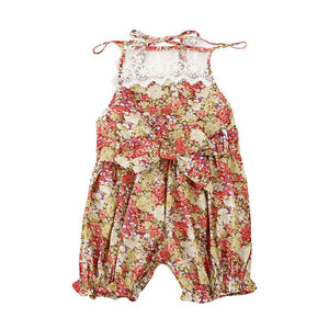 Cute Newborn Baby Girl Floral Lace Splice Romper 2017 Summer Sleeveless Princess Toddler Kids Jumpsuit Outfit Sunsuit Clothes