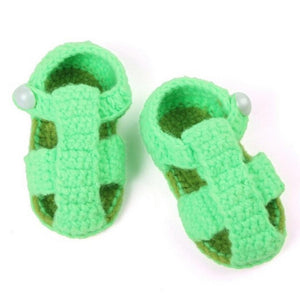 Cute Baby Girls Boys Crib Crochet Handmade Knit Sock Infant Shoes Yellow,Green,Blue Woolen shoes for kids children footwear