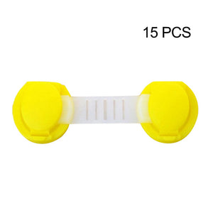 15pcs/Lot Drawer Door Cabinet Cupboard Toilet Safety Locks Baby Kids Safety Care Plastic Locks Straps Infant Baby Protection