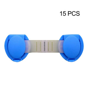 15pcs/Lot Drawer Door Cabinet Cupboard Toilet Safety Locks Baby Kids Safety Care Plastic Locks Straps Infant Baby Protection