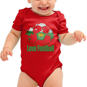 Newborn Kids Baby Boy Girl Clothes Letter Football Print Romper Jumpsuit Pajamas