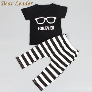 Bear Leader 2018 Hot Fashion Baby Boy Clothing Set Cool Glasses Short Sleeve Cartoon T-shirt+Pants Infant Bebe Newborn Clothes