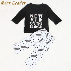 Bear Leader 2018 Baby Boy Clothes Infant Clothes Cotton Letter Printed Long Sleeve T-Shirt+Pants Suit Baby Girl Clothing Sets