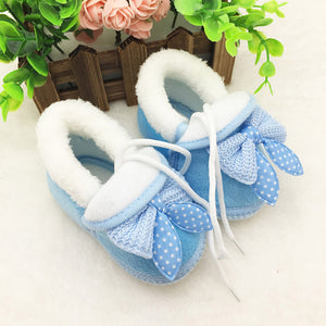 Toddler Infant Newborn Baby Bowknot Shoes Soft Sole Boots Prewalker Warm Shoes