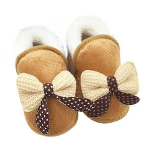 Toddler Infant Newborn Baby Bowknot Shoes Soft Sole Boots Prewalker Warm Shoes