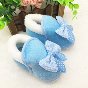 Toddler Infant Newborn Baby Bowknot Shoes Soft Sole Boots Prewalker Warm Shoes