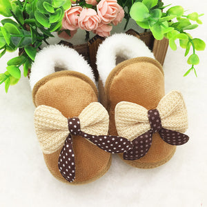 Toddler Infant Newborn Baby Bowknot Shoes Soft Sole Boots Prewalker Warm Shoes