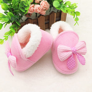 Toddler Infant Newborn Baby Bowknot Shoes Soft Sole Boots Prewalker Warm Shoes