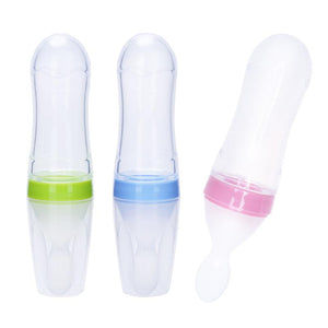 Baby Bottle Leak-proof Food Cereal Dispensers Spoon Baby Elastic Rice Cereal Dispenser Feeding Bottles Spoon Food Supplement