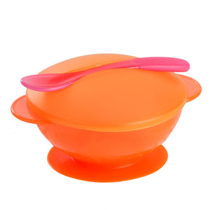 Baby Dishs Sucker Bowl Spoon Tableware Dinnerware Set Kids Baby Feeding Training Bowls Non-slip Food Container