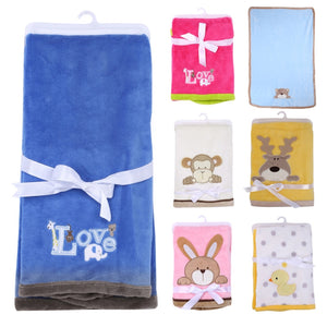 Cartoon Baby Blanket Coral Fleece Swaddle Stroller Wrap for Newborns Baby Bedding Blankets Towels Winter Warm