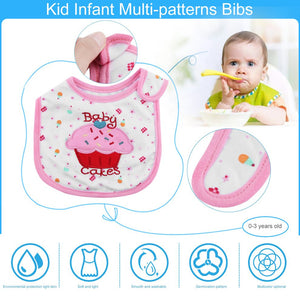 100% Brand New Baby Infant Boy Girl Waterproof Cute Multi Cartoon Patterns Bibs For Feeding