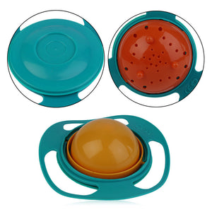 360 Degree Rotation Baby Feeding Dishes Unique Spill-Proof Dishes Children's Baby Tableware Baby Gyro Bowls Toys