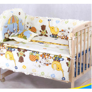 100*58cm/110*60cm 5pcs/Set Promotion Cotton Baby Children Bedding Set Comfortable  Crib Bumper Baby Organizer Cot Kit