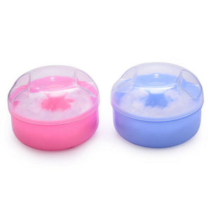 Baby Soft Face Body Cosmetic Powder Puff Sponge Box Case Container