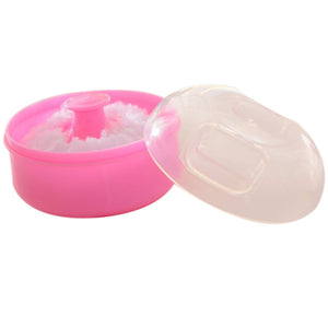 Baby Soft Face Body Cosmetic Powder Puff Sponge Box Case Container