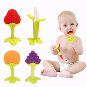 Lovely Baby Teether stick chews Fruit Oral Hygiene Training Bite Toys Teething Rings Teether Toothbrush