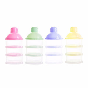 Creative Portable Cute Infant Kids Three Layers Storage Plastic Transparent Milk Powder Box Baby Food Container